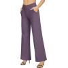 imageG4Free EverGoing Wide Leg Pants for Women Loose Yoga Pants with Pockets PetiteRegularTall Stretch Casual Lounge PantsPotent Purple