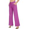imageG4Free EverGoing Wide Leg Pants for Women Loose Yoga Pants with Pockets PetiteRegularTall Stretch Casual Lounge PantsRaspberry Purple