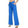 imageG4Free EverGoing Wide Leg Pants for Women Loose Yoga Pants with Pockets PetiteRegularTall Stretch Casual Lounge PantsStrong Blue