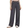 imageG4Free EverGoing Womens Wide Leg Pants High Waisted Yoga Pants Dressy Casual Trousers with PocketsDark Grey