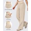 imageG4Free EverGoing Womens Wide Leg Pants High Waisted Yoga Pants Dressy Casual Trousers with PocketsLight Khaki