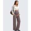 imageG4Free ShiftReady Maternity Work Pants with Pockets Over The Belly Pregnancy Wide Leg Dress TrousersTaupe