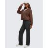 imageG4Free Smoofit Womens Two Way Full Zip Jackets Modal Soft Casual Hoodie with PocketsDark Coffee
