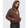 imageG4Free Smoofit Womens Two Way Full Zip Jackets Modal Soft Casual Hoodie with PocketsDark Coffee