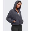 imageG4Free Smoofit Womens Two Way Full Zip Jackets Modal Soft Casual Hoodie with PocketsDark Gray