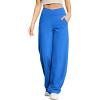 imageG4Free EverGoing Wide Leg Pants for Women Loose Yoga Pants with Pockets PetiteRegularTall Stretch Casual Lounge PantsStrong Blue