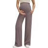 imageG4Free ShiftReady Maternity Work Pants with Pockets Over The Belly Pregnancy Wide Leg Dress TrousersTaupe