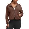 imageG4Free Smoofit Womens Two Way Full Zip Jackets Modal Soft Casual Hoodie with PocketsDark Coffee