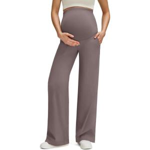 imageG4Free ShiftReady Maternity Work Pants with Pockets Over The Belly Pregnancy Wide Leg Dress TrousersTaupe