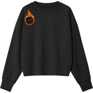 imageG4Free Smoofit Modal Soft Womens Fleece Sweatshirts Crewneck Pullover Hoodies Long Sleeve Casual TopsBlack