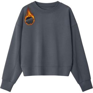 imageG4Free Smoofit Modal Soft Womens Fleece Sweatshirts Crewneck Pullover Hoodies Long Sleeve Casual TopsDark Gray