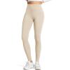 imageG4Free Barefeel Womens Fleece Lined Yoga Leggings with 2 Pockets High Stretch Thermal Workout Casual Pants 25quot27quotLight Khaki
