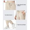 imageG4Free Barefeel Womens Fleece Lined Yoga Pants Tapered Leg Drawstring Joggers with Pockets Thermal WorkoutLight Khaki