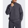 imageG4Free Flurrylux Mens Zip Pullover Fleece Lined Sweatshirts Half Zip Cotton Stand Collar Fashion Hoodies WinterDark Gray