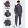 imageG4Free Flurrylux Mens Zip Pullover Fleece Lined Sweatshirts Half Zip Cotton Stand Collar Fashion Hoodies WinterDark Gray