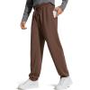 imageG4Free Mens Smoofit Fleece Lined Sweatpants Winter Thermal Warm Joggers Pants Casual Lounge Drawstring with PocketsCoffee Brown
