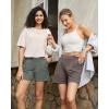 imageG4Free Trendy Shorts for Women Dressy Casual High Waisted Lounge Summer Pleated Shorts with PocketsGrey Sage