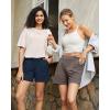 imageG4Free Trendy Shorts for Women Dressy Casual High Waisted Lounge Summer Pleated Shorts with PocketsNavy