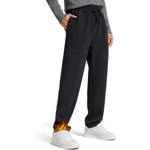 imageG4Free Mens Smoofit Fleece Lined Sweatpants Winter Thermal Warm Joggers Pants Casual Lounge Drawstring with PocketsBlack