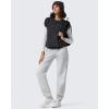 imageG4Free Flurrylux Joggers for Women Fleece Lined Sweatpants Cotton Cargo Pants Winter ScrubsLight Heather