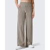 imageG4Free Yoga Pants Women Wide Leg Pants with Pockets High Waist Stretch Dress Casual Sweatpants PetiteRegularTallKhaki Stripe