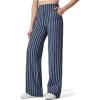 imageG4Free Yoga Pants Women Wide Leg Pants with Pockets High Waist Stretch Dress Casual Sweatpants PetiteRegularTallNavy Stripe