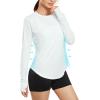 imageG4Free Womens Long Sleeve Workout Tops Sun Shirts LightweightWhite