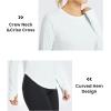 imageG4Free Womens Long Sleeve Workout Tops Sun Shirts LightweightWhite