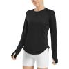 imageG4Free Womens Long Sleeve Workout Tops Sun Shirts LightweightBlack