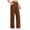 imageG4Free EverGoing Womens Wide Leg Pants High Waisted Yoga Pants with Pockets Casual Drawstring SweatpantsDark Coffee