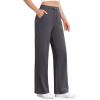 imageG4Free EverGoing Womens Wide Leg Pants High Waisted Yoga Pants with Pockets Casual Drawstring SweatpantsDeep Grey