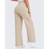 imageG4Free EverGoing Womens Wide Leg Pants High Waisted Yoga Pants with Pockets Casual Drawstring SweatpantsLight Khaki