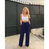imageG4Free EverGoing Womens Wide Leg Pants High Waisted Yoga Pants with Pockets Casual Drawstring SweatpantsRoyal Blue