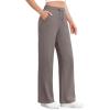 imageG4Free EverGoing Womens Wide Leg Pants High Waisted Yoga Pants with Pockets Casual Drawstring SweatpantsTaupe