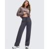 imageG4Free Smoofit Modal Soft Womens Wide Leg Sweatpants with Pockets Drawstring Double Layer Waist Casual PantsDark Grey