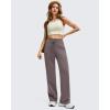 imageG4Free Smoofit Modal Soft Womens Wide Leg Sweatpants with Pockets Drawstring Double Layer Waist Casual PantsTaupe
