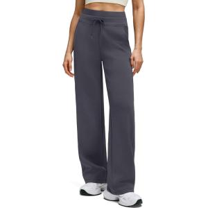 imageG4Free Smoofit Modal Soft Womens Wide Leg Sweatpants with Pockets Drawstring Double Layer Waist Casual PantsDark Grey
