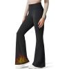 imageG4Free Barefeel Womens Fleece Lined Flare Workout Yoga Pants Winter Thermal High Waist Leggings Causal with PocketsDark Gray