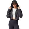 imageG4Free Flurrylux Womens Fleece Lined Cropped Jackets Cotton Zip Up Hoodies with Pockets Thermal SweatshirtDark Gray