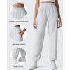 imageG4Free Flurrylux Cotton Fleece Lined Joggers for Women Elastic Waist Scrub Sweatpants Tapered Leg Track PantsLight Heather
