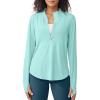 imageG4Free Womens UPF 50 Sun Shirts Lightweight Quick Dry Long Sleeve Workout Tops Lightweight Running PulloverLight Blue