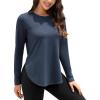 imageG4Free Womens UPF 50 UV Shirts Long Sleeve Workout Sun Shirt Outdoor Gym Hiking Tops Quick Dry LightweightBlue Heather