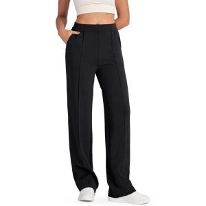 imageG4Free Smoofit Modal Soft Women Wide Leg Sweatpants Yoga Pants Casual Lounge Trousers ShortPetiteRegularTallExtral TallBlack