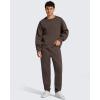 imageG4Free Flurrylux Men Fleece Lined Sweatpants Drawstring Cotton Warm Straight Leg Casual Track Pants with PocketsTerracotta Brown