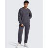 imageG4Free Flurrylux Mens Sweatpants Cargo Fleece Lined Cotton Warm Drawstring Pants with 4 PocketsDark Gray