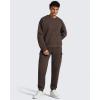 imageG4Free Flurrylux Mens Sweatpants Cargo Fleece Lined Cotton Warm Drawstring Pants with 4 PocketsTerracotta Brown