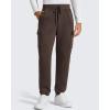 imageG4Free Flurrylux Mens Sweatpants Cargo Fleece Lined Cotton Warm Drawstring Pants with 4 PocketsTerracotta Brown