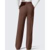 imageG4Free Smoofit Fleece Lined Sweatpants for Women Wide Leg Drawcord Thermal Casual Pants with PocketsCoffee Brown