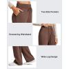 imageG4Free Smoofit Fleece Lined Wide Leg Sweatpants for Women Drawstring Thermal Casual Pants with PocketsCoffee Brown