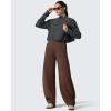 imageG4Free Smoofit Fleece Lined Womens Baggy Barrel Sweatpants Wide Leg Casual Pants with PocketsCoffee Brown